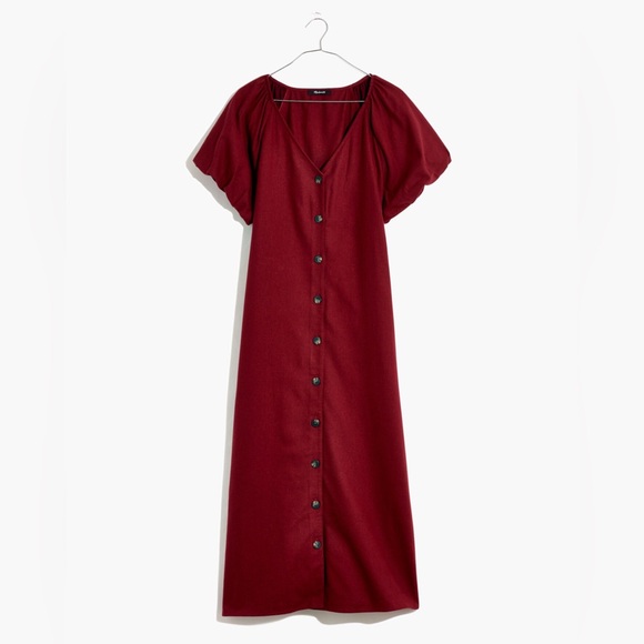 Madewell Dresses & Skirts - Madewell (Re)sponsible Bubble-Sleeve
Button-Front Midi Dress XXL